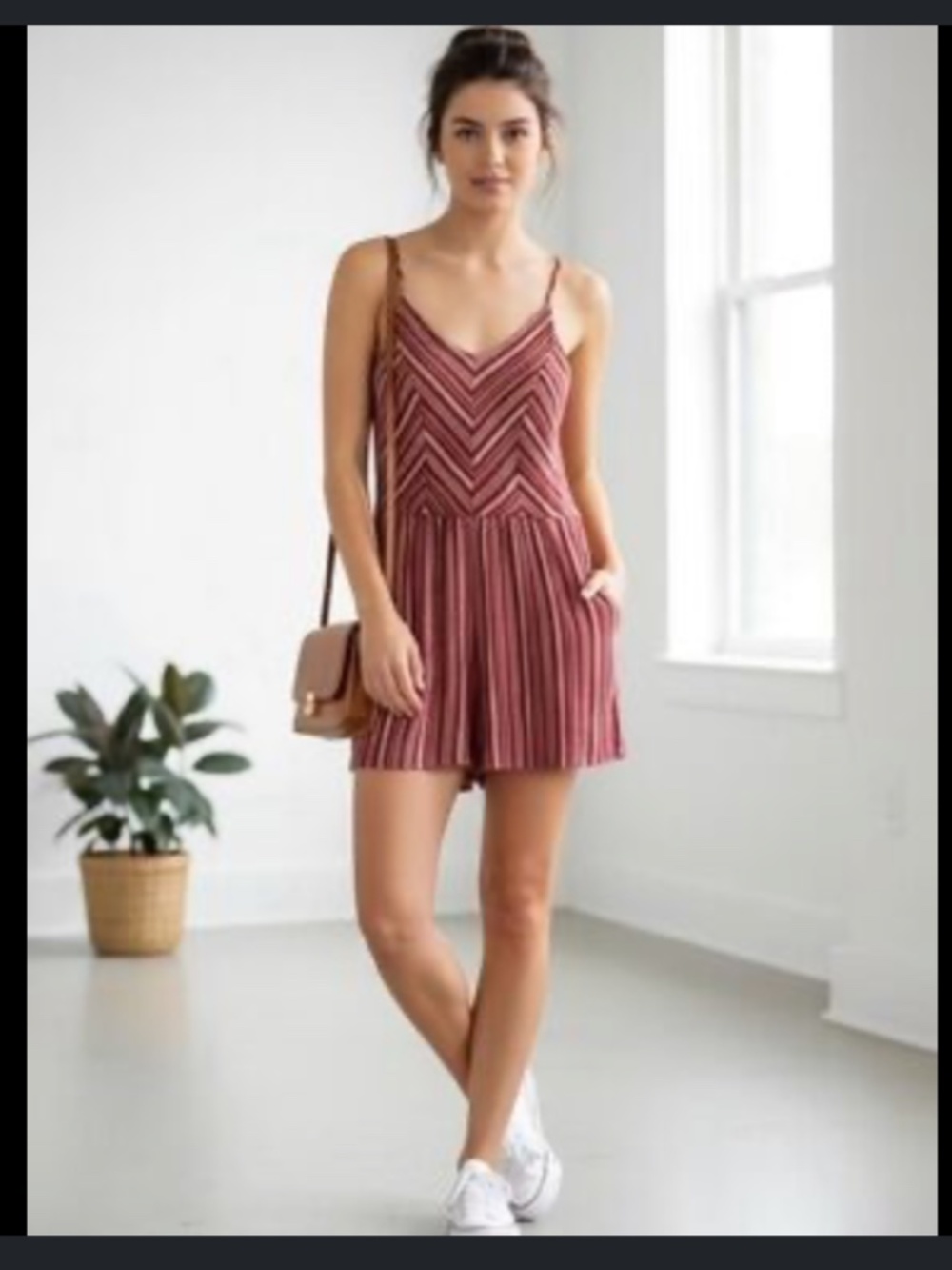 One Clothing Red Striped Sleeveless Romper Size Sm/Med